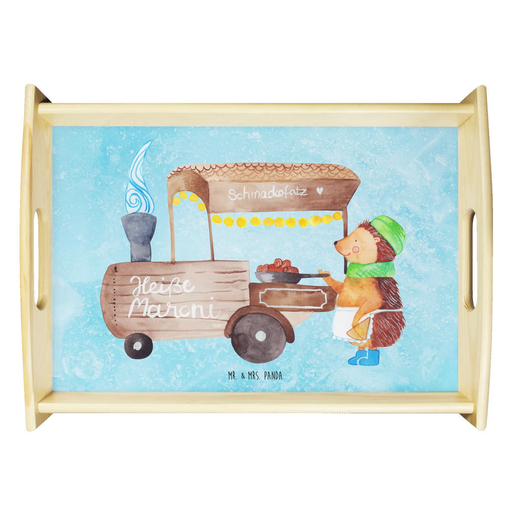 Serviertablett Igel Maronen Küchentablett, Dekotablett, Serviertablett, Tablett, Frühstückstablett, Holztablett, Winter, Weihnachten, Weihnachtsdeko, Nikolaus, Advent, Heiligabend, Wintermotiv, Kastanien, Maronen, Duft, Weihnachtsmarkt