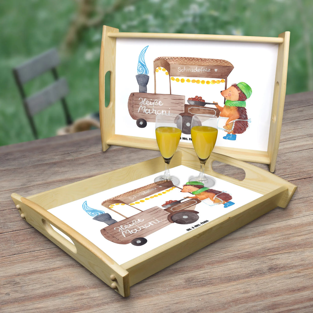 Serviertablett Igel Maronen Küchentablett, Dekotablett, Serviertablett, Tablett, Frühstückstablett, Holztablett, Winter, Weihnachten, Weihnachtsdeko, Nikolaus, Advent, Heiligabend, Wintermotiv, Kastanien, Maronen, Duft, Weihnachtsmarkt