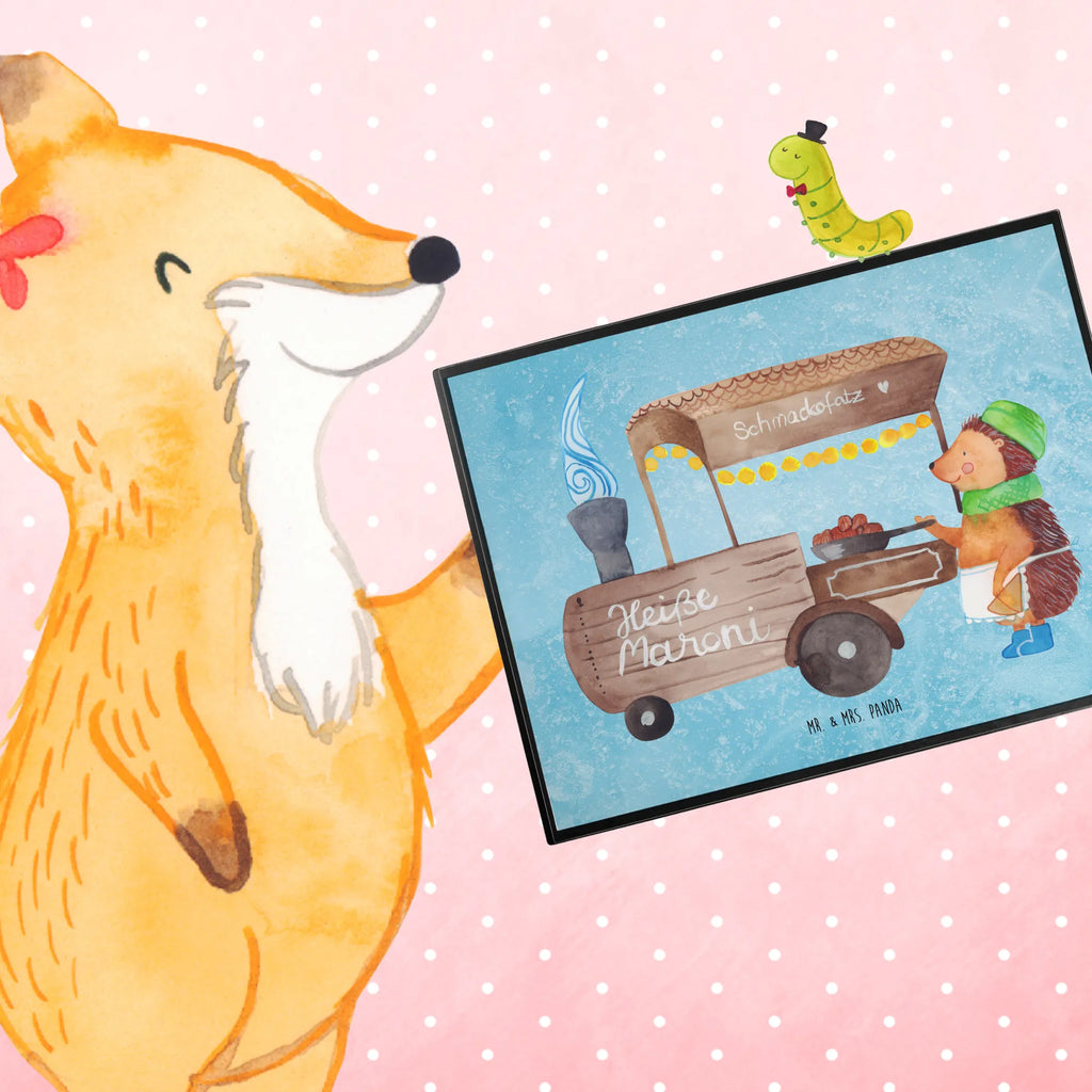 Schreibtischunterlage Igel Maronen Schreibtischauflage, Büroartikel, Schreibwaren, Schreibunterlage, Bürobedarf, Schreibtischunterlage Groß, Schreibtisch Unterlagen, Winter, Weihnachten, Weihnachtsdeko, Nikolaus, Advent, Heiligabend, Wintermotiv, Weihnachtsmarkt, Maronen, Kastanien, Duft