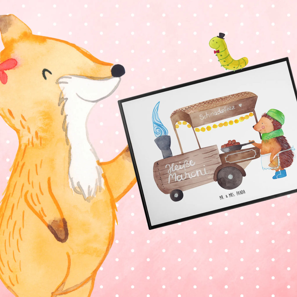 Schreibtischunterlage Igel Maronen Schreibtischauflage, Büroartikel, Schreibwaren, Schreibunterlage, Bürobedarf, Schreibtischunterlage Groß, Schreibtisch Unterlagen, Winter, Weihnachten, Weihnachtsdeko, Nikolaus, Advent, Heiligabend, Wintermotiv, Weihnachtsmarkt, Maronen, Kastanien, Duft