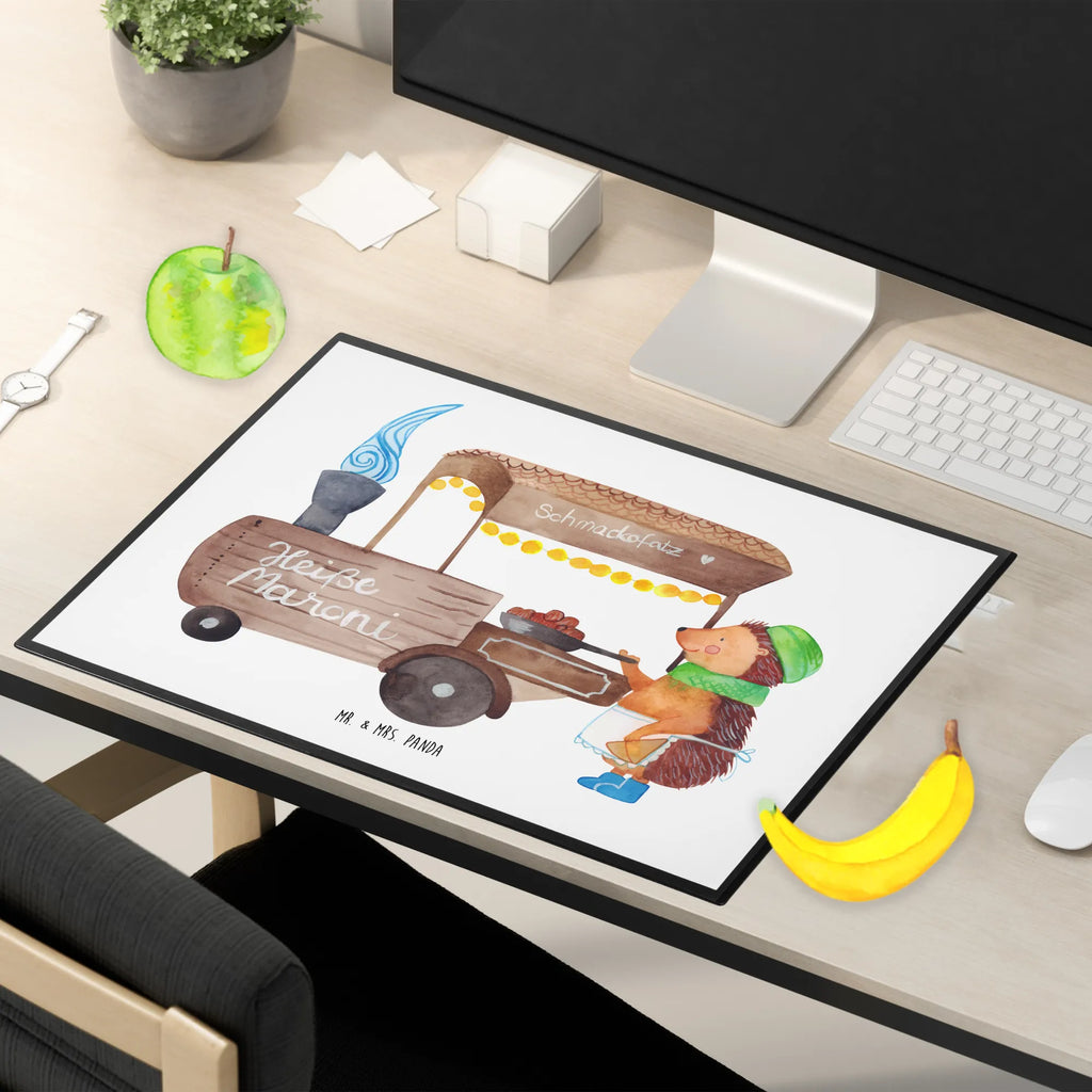 Schreibtischunterlage Igel Maronen Schreibtischauflage, Büroartikel, Schreibwaren, Schreibunterlage, Bürobedarf, Schreibtischunterlage Groß, Schreibtisch Unterlagen, Winter, Weihnachten, Weihnachtsdeko, Nikolaus, Advent, Heiligabend, Wintermotiv, Weihnachtsmarkt, Maronen, Kastanien, Duft