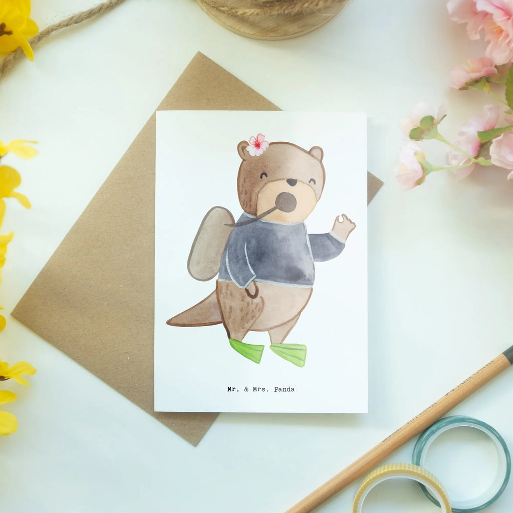 Greetings card Dive Instructor Heart greeting card, invitation card, birthday card, wedding card, folding card, gift, gift idea, best, farewell gift, passing exam, anniversary, retirement, promotion, job start, sayings, funny, profession