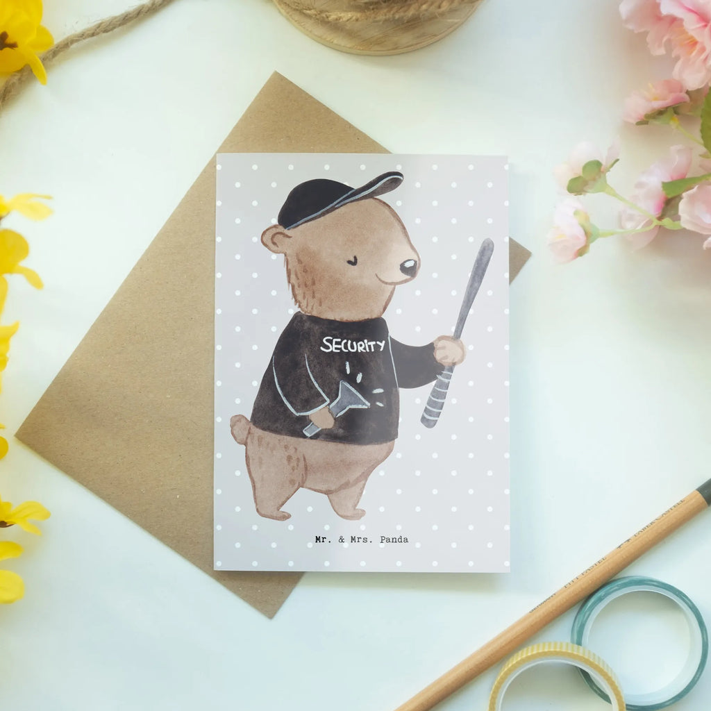 Greetings card Security Service Employee Heart greeting card, invitation card, wedding card, birthday card, folding card, gift, gift idea, best, farewell gift, passing exam, anniversary, retirement, promotion, job start, sayings, funny, profession