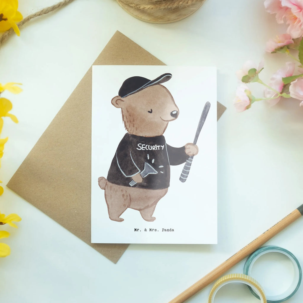Greetings card Security Service Employee Heart greeting card, invitation card, wedding card, birthday card, folding card, gift, gift idea, best, farewell gift, passing exam, anniversary, retirement, promotion, job start, sayings, funny, profession