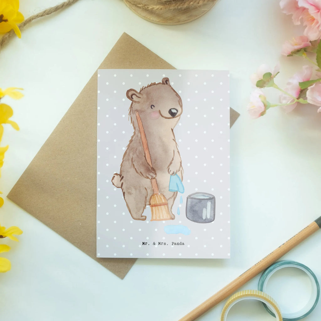 Kartka okolicznościowa sprzątaczka Serce Zawód, Wykształcenie, Jubileusz, Pożegnanie, Emerytura, Kolega, Koleżanka, Prezent, Dawać, Pracownik, Współpracownik, Firma, Dziękuję, Dziękuję bardzo