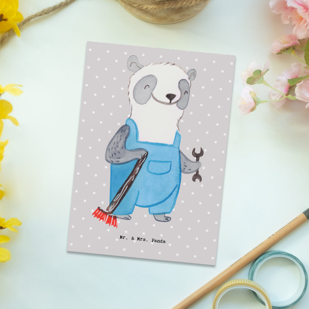 Postcard janitor heart invitation card, letter, Postcard, gift card, invitation, card, paper, gift, postcards, gift idea, best, farewell gift, passing exam, anniversary, retirement, promotion, job start, sayings, funny, profession