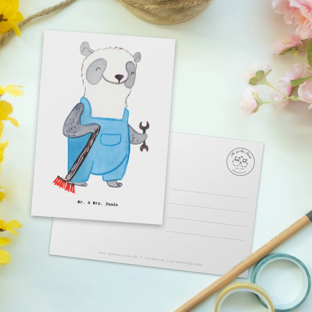 Postcard janitor heart invitation card, letter, Postcard, gift card, invitation, card, paper, gift, postcards, gift idea, best, farewell gift, passing exam, anniversary, retirement, promotion, job start, sayings, funny, profession