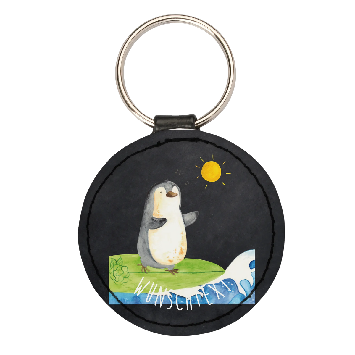 Personalised key ring Penguin surfer Penguin, North Pole, Winter, Penguins, penguins, surfing, holidays, wave riding, waves, surfers, Hawaii, Portugal