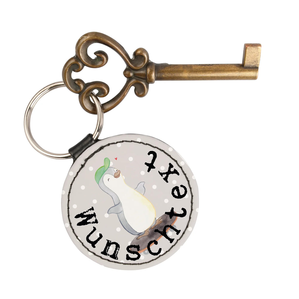 Personalised key ring penguin skateboarding Gift, sport, hobby, giving, thank you, award, profit, athlete, skateboarding, Skateboarding, skating, skateboard, skate rink