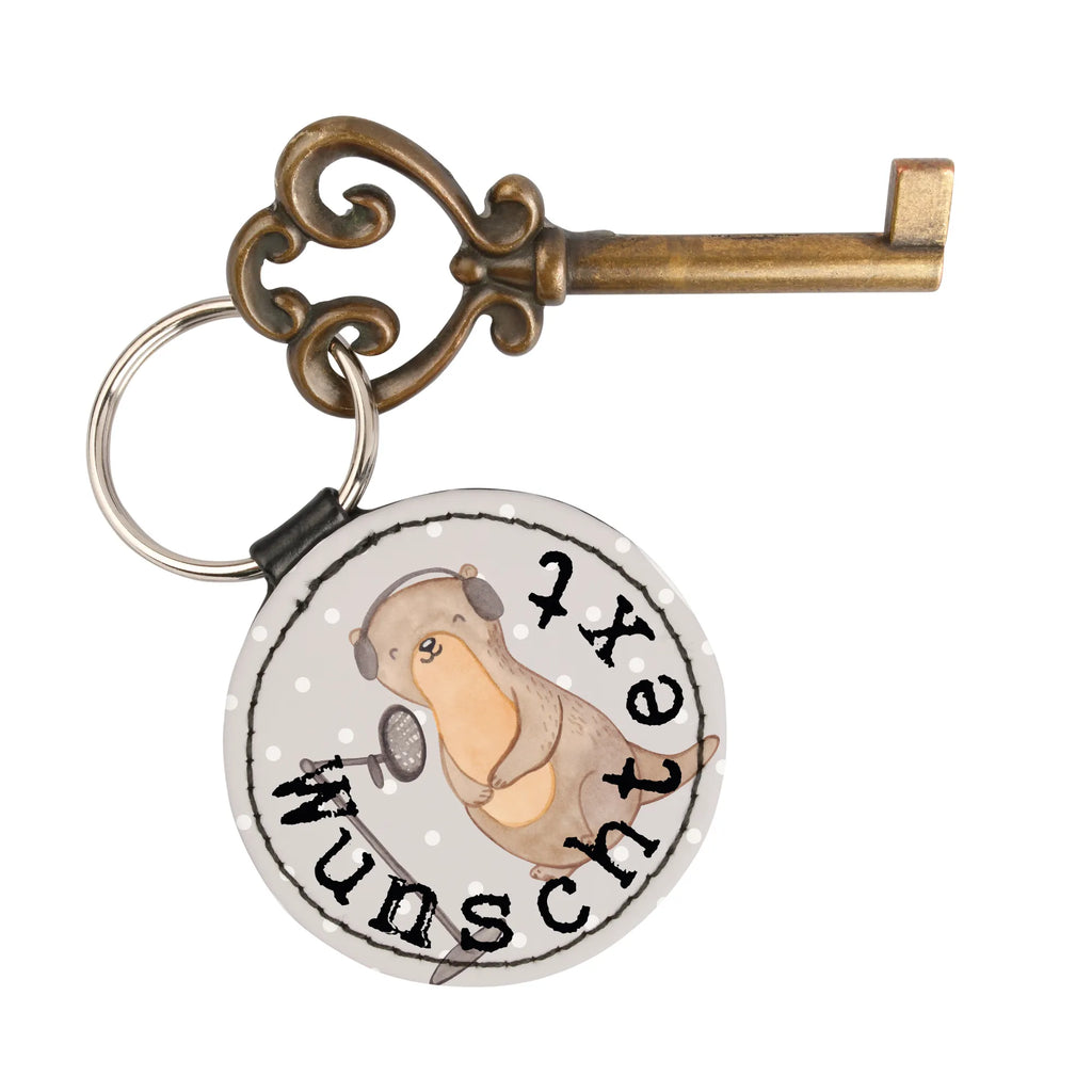 Personalised key ring otter Record Podcast Gift, sport, hobby, giving, thank you, award, profit, athlete, Record podcast, podcaster, produce podcast