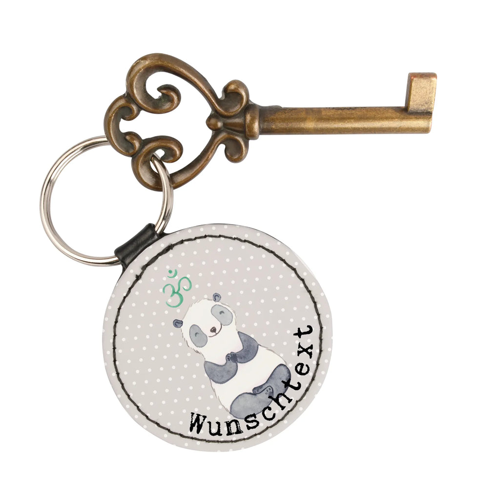 Personalised key ring panda meditate Gift, sport, hobby, giving, thank you, award, profit, athlete, meditation, meditation course, Meditate