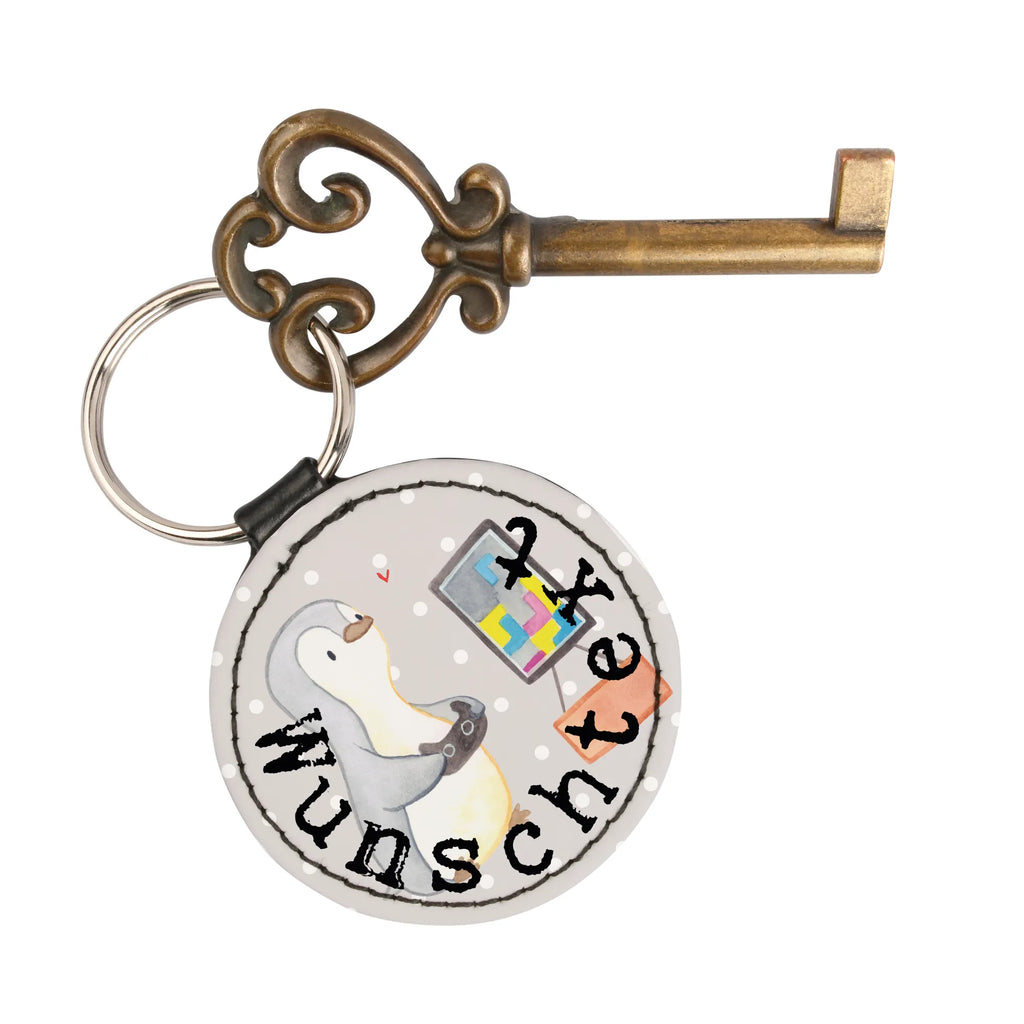 Personalised key ring penguin Gamble Gift, sport, hobby, giving, thank you, award, profit, athlete, video games, Gambling, gaming