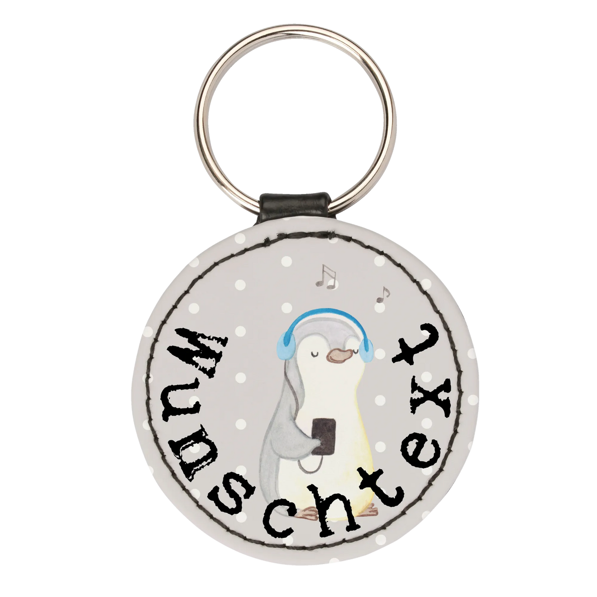 Personalizowany brelok do kluczy Pingwin Słuchać muzyki Prezent, Sport, Dyscyplina sportowa, Hobby, Darować, Dziękuję, Dzięki, Wyróżnienie, Wygrana, Sportowiec