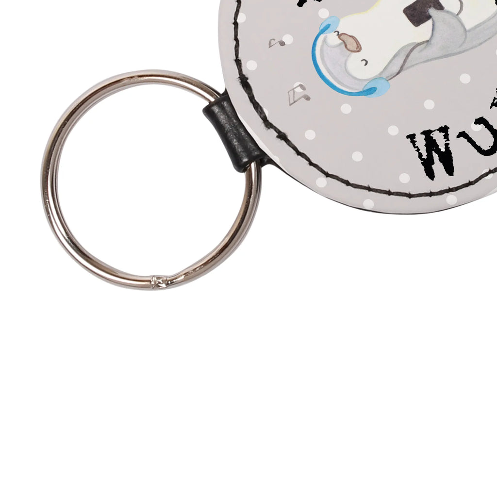 Personalised key ring penguin listen to music Gift, sport, hobby, giving, thank you, award, profit, athlete, listening to music, favorite song