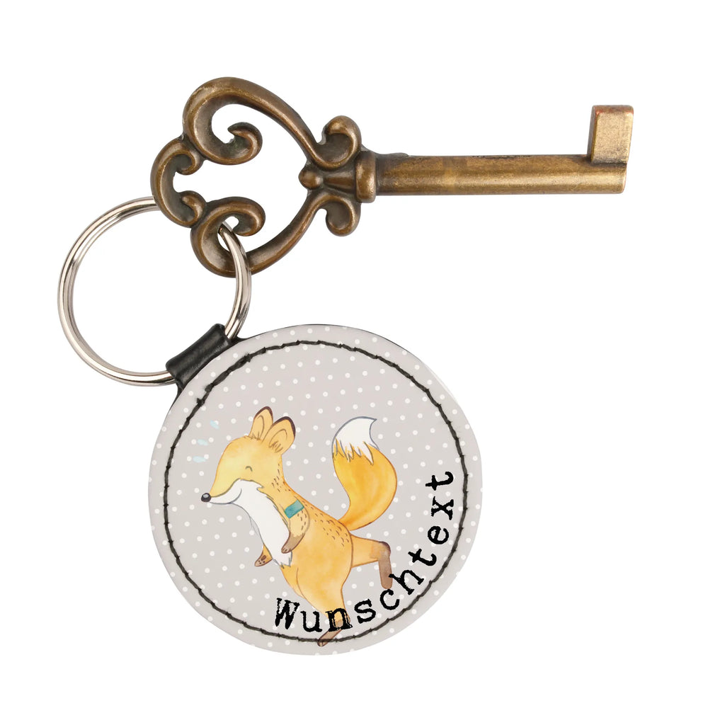 Personalised key ring Fox Jog Gift, sport, hobby, giving, thank you, award, profit, athlete, running, jogging