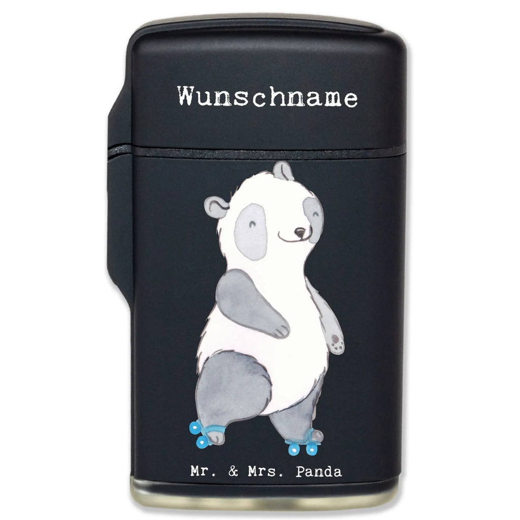 Personalised lighter panda roller blading Gift, sport, hobby, giving, thank you, award, profit, athlete, roller skating, inline skating, Inline skating, roller blading