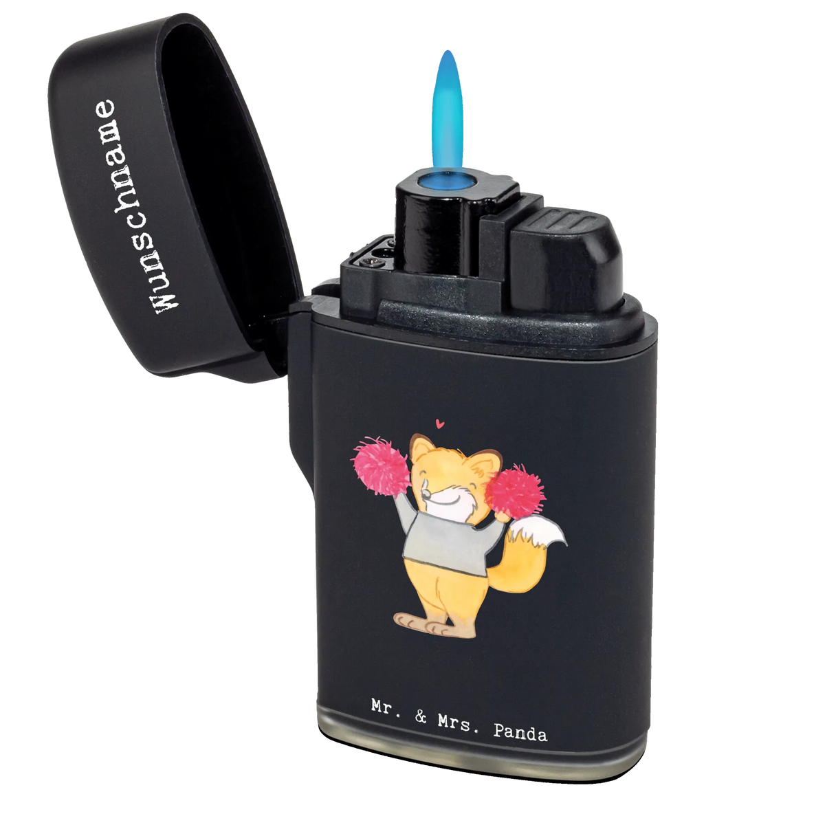 Personalised lighter Fox cheerleader Gift, giving, thank you, award, profit, athlete, Tournaments, Gymnastics