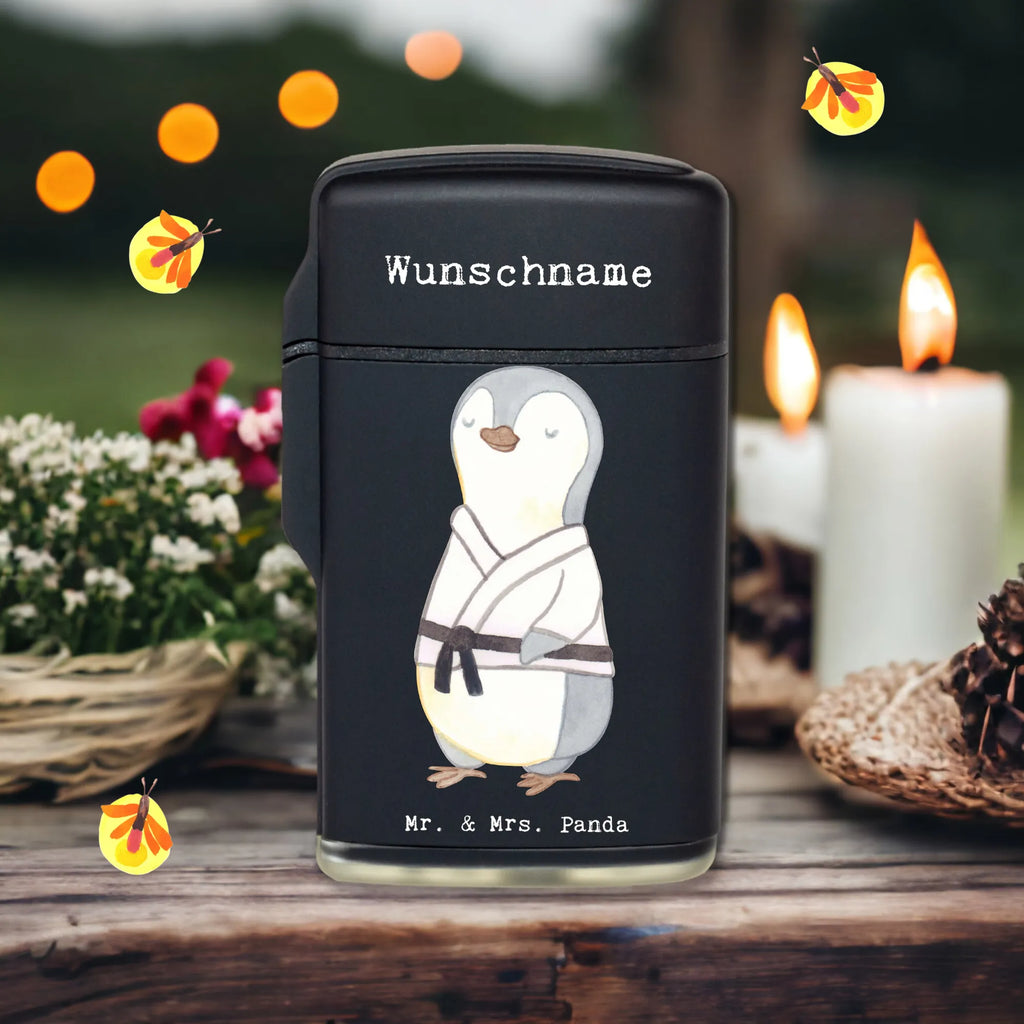 Personalised lighter penguin karate Gift, sport, hobby, giving, thank you, award, profit, athlete, karate club, self defense, martial arts, Karate