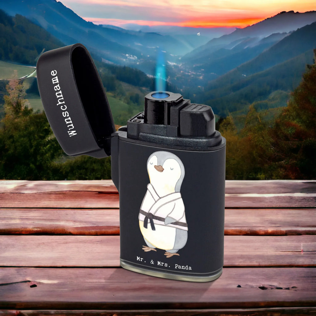 Personalised lighter penguin karate Gift, sport, hobby, giving, thank you, award, profit, athlete, karate club, self defense, martial arts, Karate