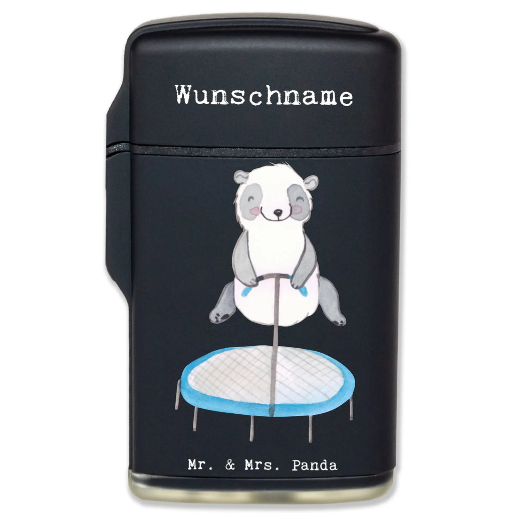 Personalised lighter panda trampoline jumping Gift, sport, hobby, giving, thank you, award, profit, athlete, trampoline jumping, gym, trampoline gymnastics
