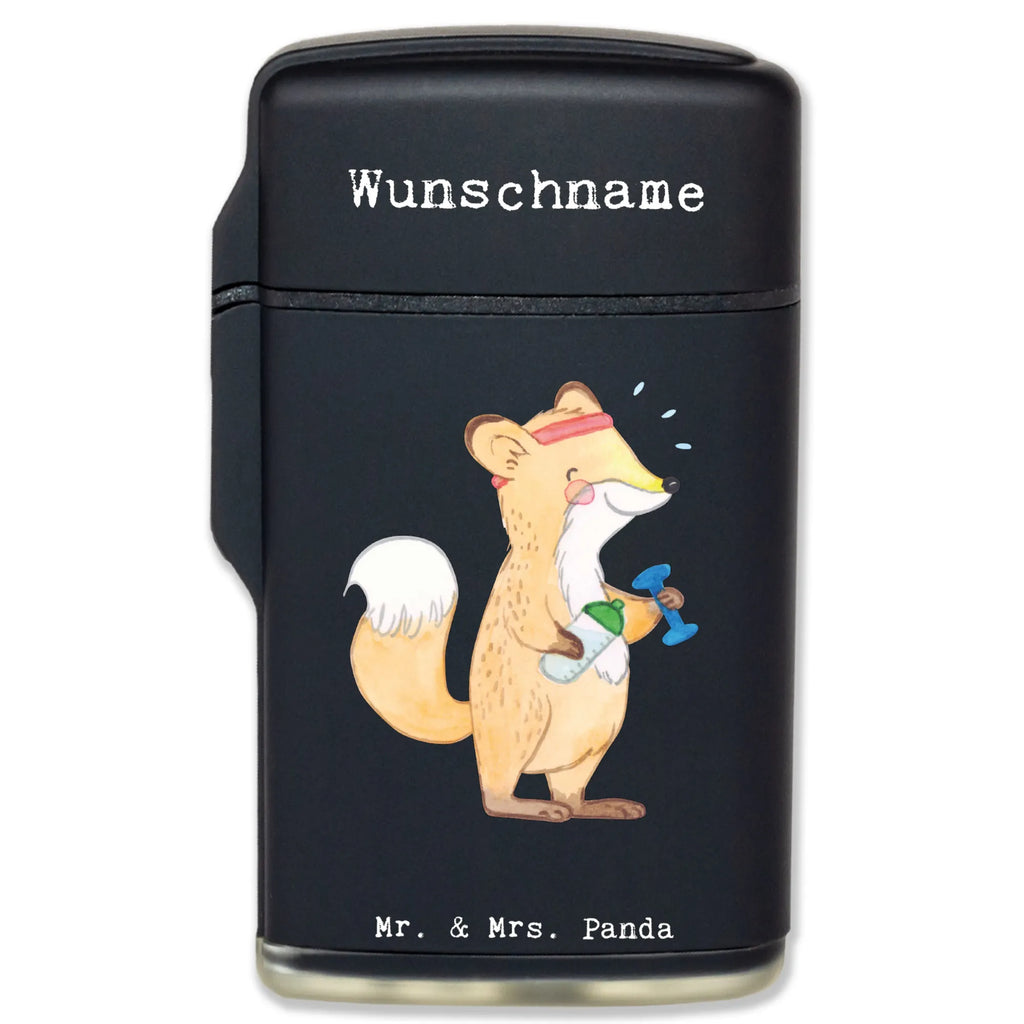 Personalised lighter Fox fitness Gift, sport, hobby, giving, thank you, award, profit, athlete, gym, sports club, exercising, Fitness, weight training