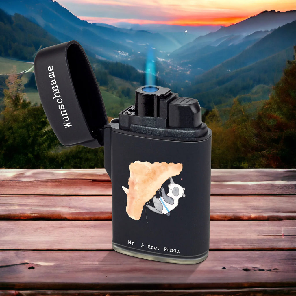 Personalised lighter panda Climb Gift, sport, hobby, giving, thank you, award, profit, athlete, Climbing, climbing sport, indoor climbing, bouldering