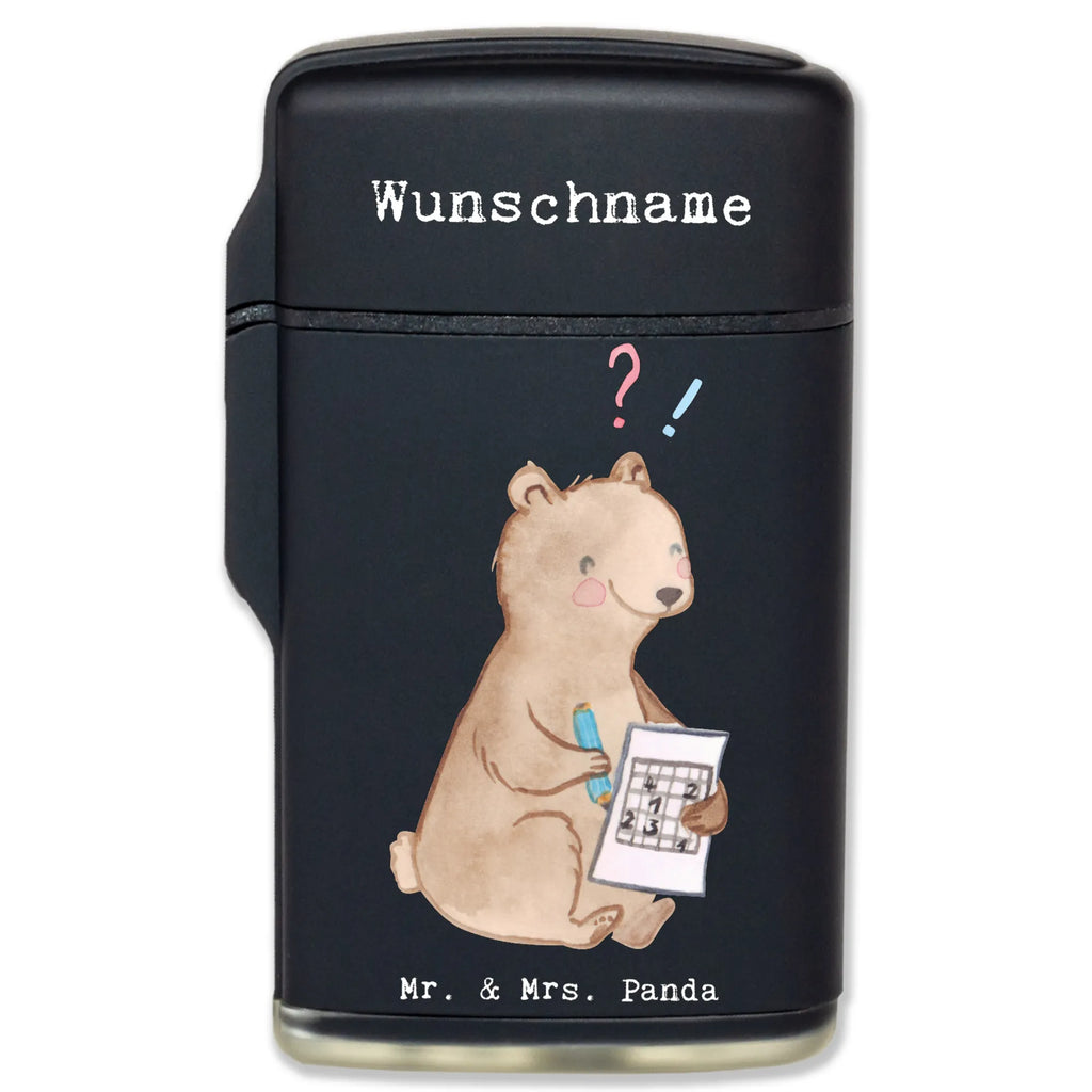 Personalised lighter bear solve riddles Gift, sport, hobby, giving, thank you, award, profit, athlete, solving crossword puzzles, memory sports, Solving puzzles, memory training, riddles