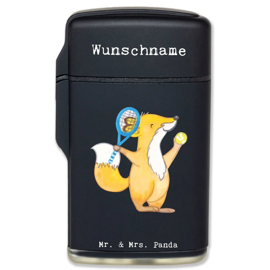 Personalised lighter Fox play tennis Gift, sport, hobby, giving, thank you, award, profit, athlete, tennis tournament, tennis club, ball sport, Playing tennis