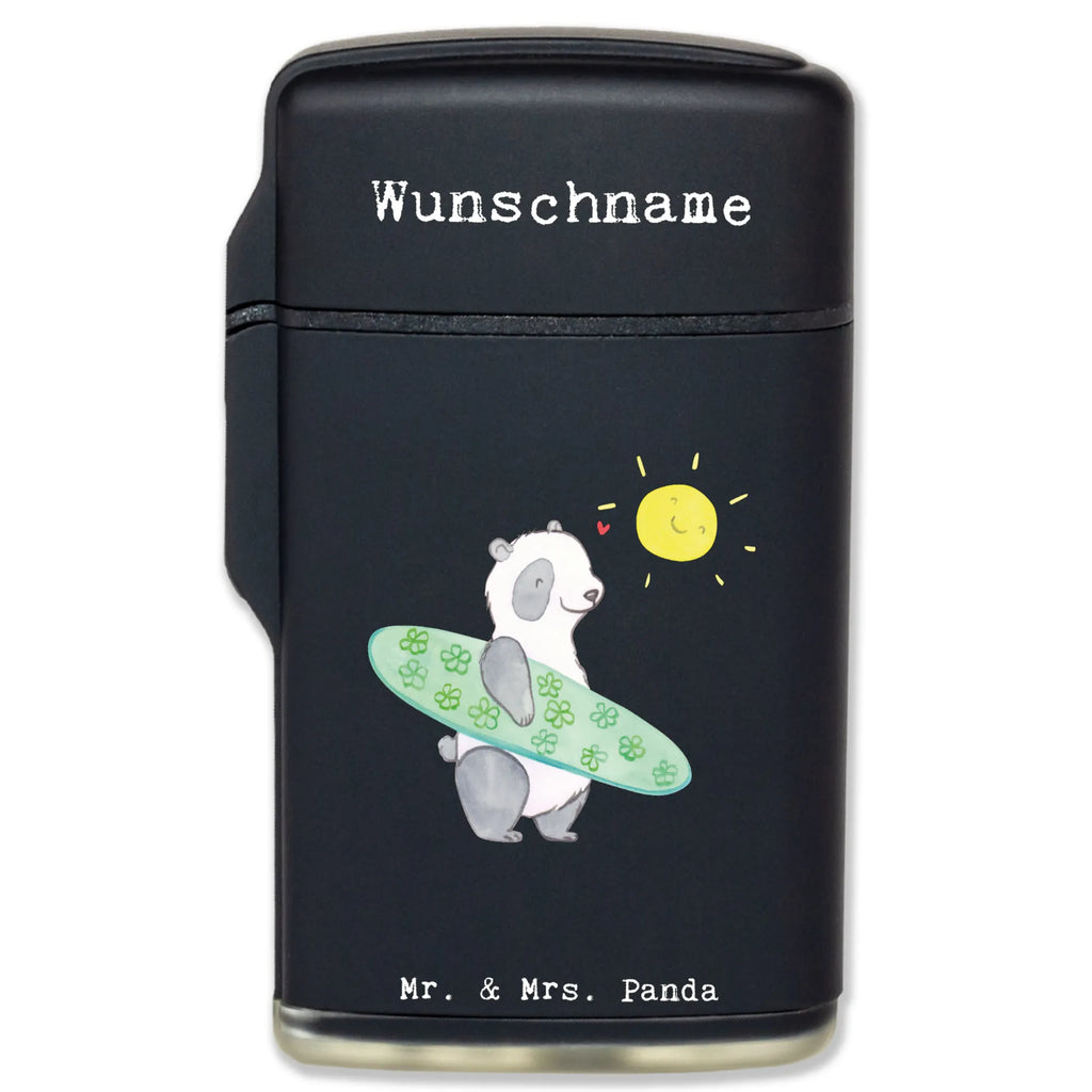 Personalised lighter panda surfing Gift, sport, hobby, giving, thank you, award, profit, athlete, Surfing, surf school, surfing