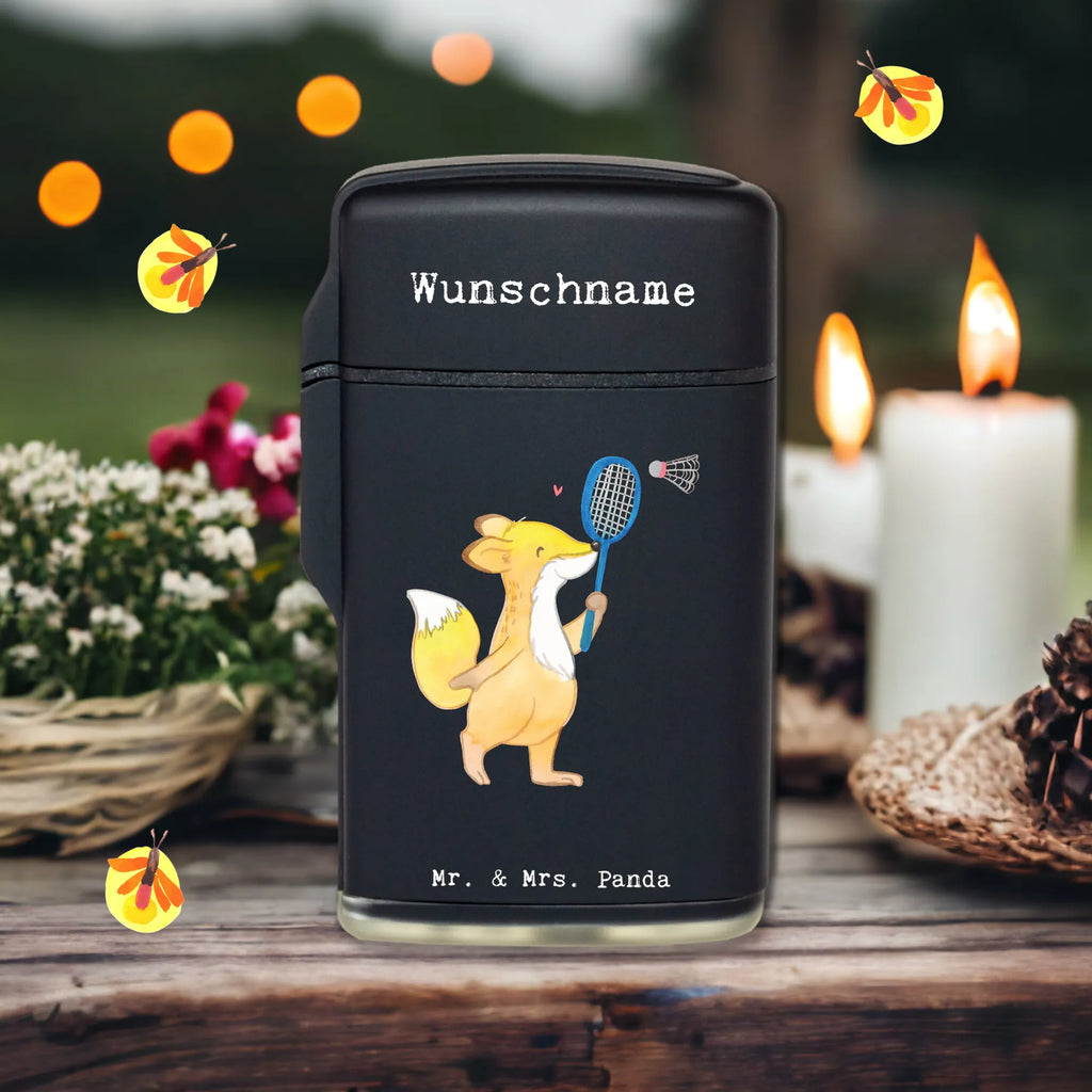 Spersonalizowana zapalniczka lis Gra w badmintona Prezent, Sport, Dyscyplina sportowa, Hobby, Darować, Dziękuję, Dzięki, Wyróżnienie, Wygrana, Sportowiec