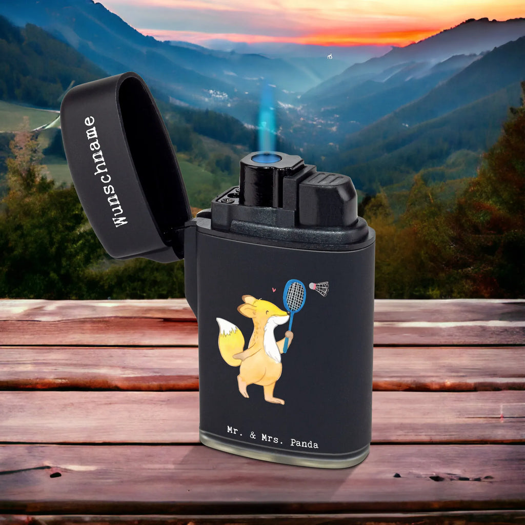 Spersonalizowana zapalniczka lis Gra w badmintona Prezent, Sport, Dyscyplina sportowa, Hobby, Darować, Dziękuję, Dzięki, Wyróżnienie, Wygrana, Sportowiec