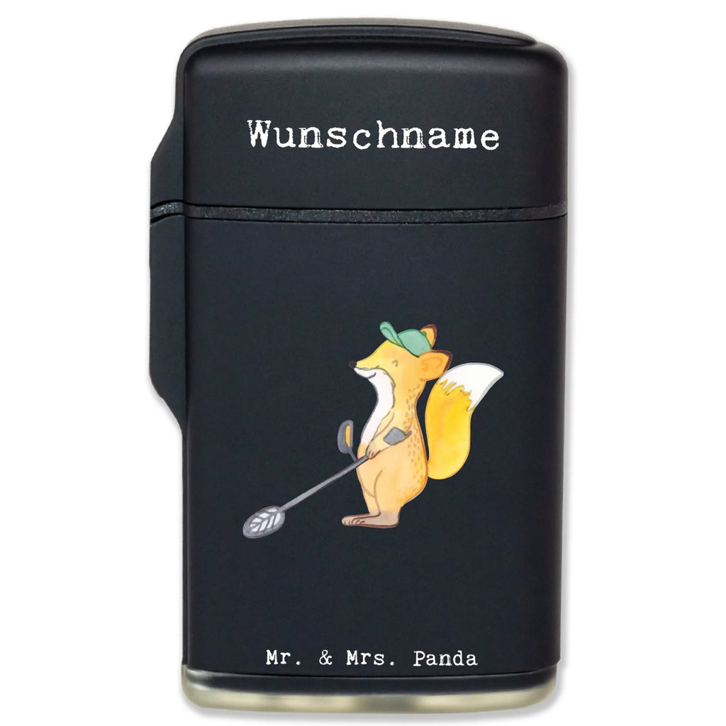 Personalised lighter Fox metal detector Gift, sport, hobby, giving, thank you, award, profit, athlete, look for coins, treasure hunt, Metal detector, probe, probe walker