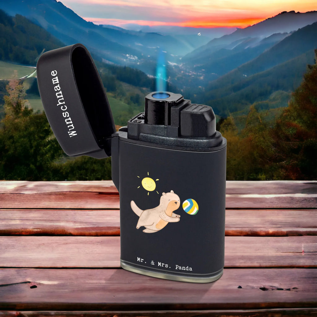 Personalised lighter otter beach volleyball Gift, sport, hobby, giving, thank you, award, profit, athlete, ball sports, volleyball, volleyball tournament, Beach volleyball