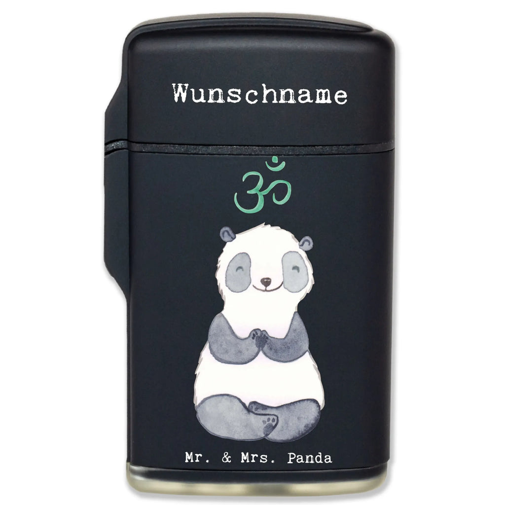 Personalised lighter panda meditate Gift, sport, hobby, giving, thank you, award, profit, athlete, meditation course, meditation, Meditate