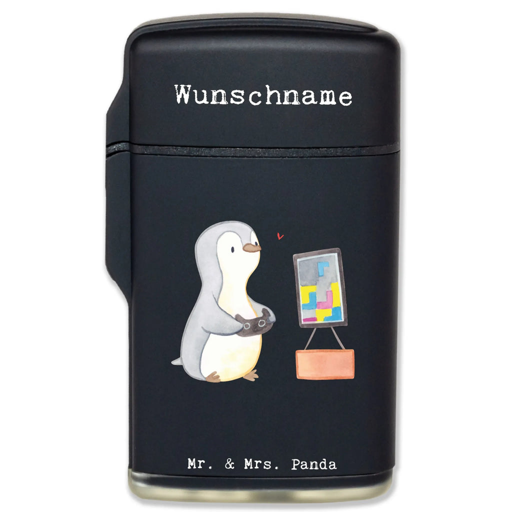 Personalised lighter penguin Gamble Gift, sport, hobby, giving, thank you, award, profit, athlete, video games, gaming, Gambling