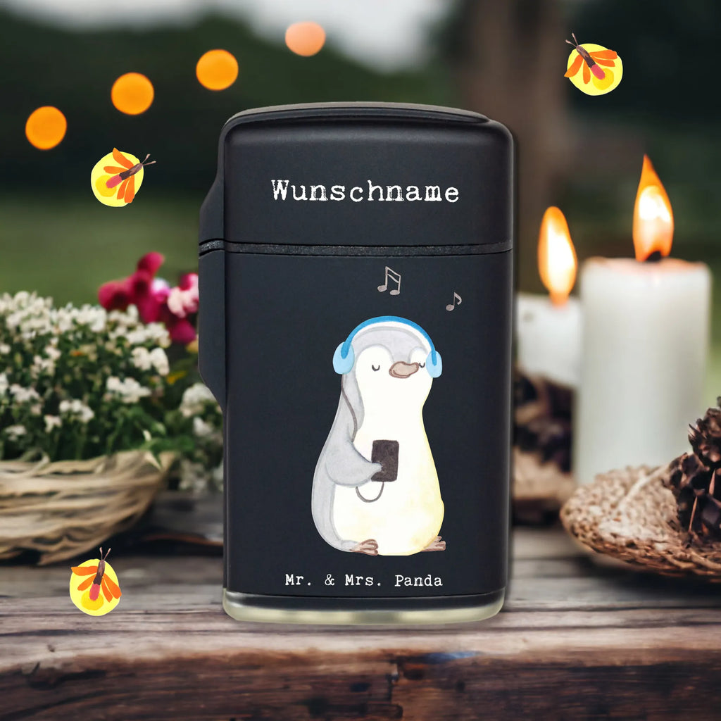 Spersonalizowana zapalniczka Pingwin Słuchać muzyki Prezent, Sport, Dyscyplina sportowa, Hobby, Darować, Dziękuję, Dzięki, Wyróżnienie, Wygrana, Sportowiec