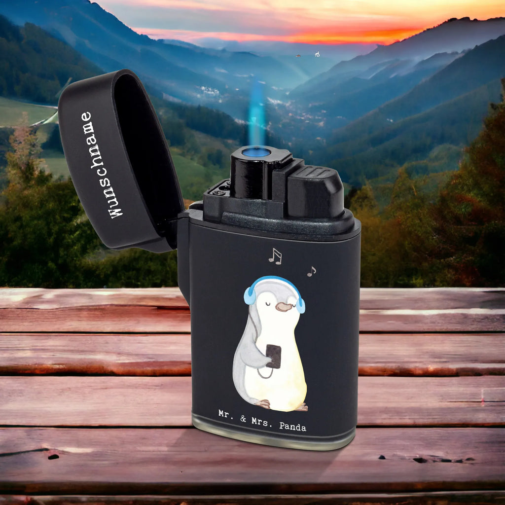 Spersonalizowana zapalniczka Pingwin Słuchać muzyki Prezent, Sport, Dyscyplina sportowa, Hobby, Darować, Dziękuję, Dzięki, Wyróżnienie, Wygrana, Sportowiec