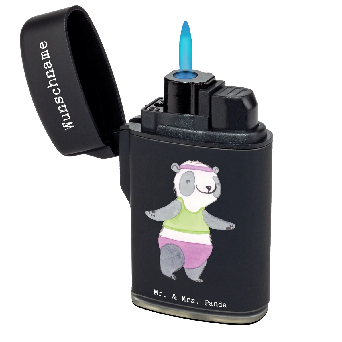 Personalisiertes Feuerzeug Panda Aerobic Personalisiertes Feuerzeug, Gasfeuerzeug personalisiert, Feuerzeug Personalisiert, Personalisierbares Feuerzeug, Feuerzeug mit Name, Individuelles Feuerzeug, Geschenk, Schenken, Sport, Sportart, Hobby, Danke, Dankeschön, Auszeichnung, Gewinn, Sportler, Fitnessstudio, Aerobic, Aerobic Fitness