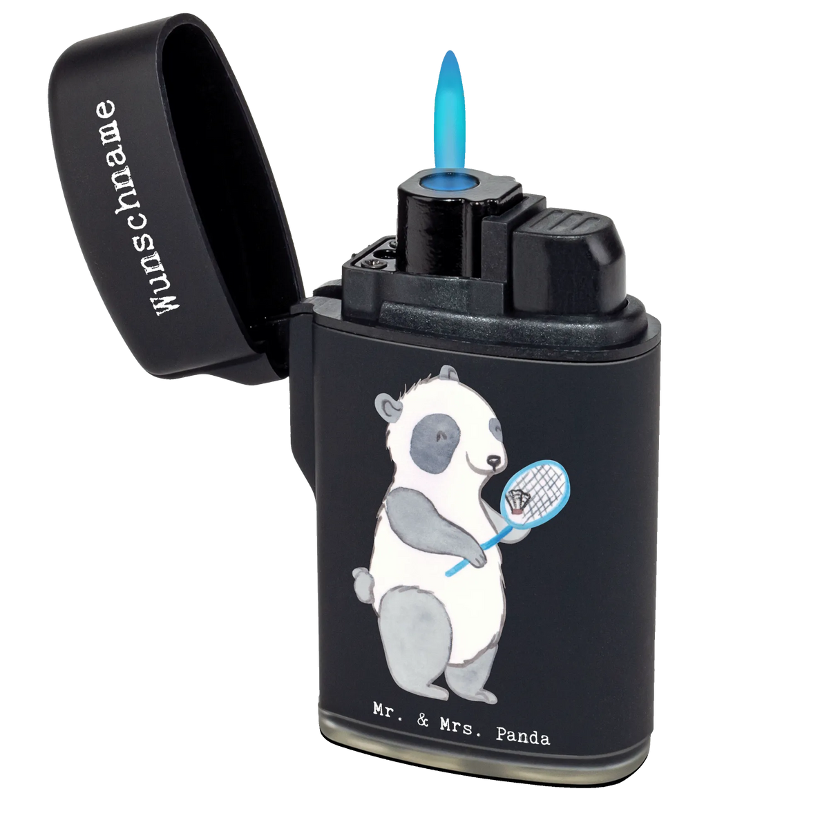 Spersonalizowana zapalniczka Panda Badminton Prezent, Sport, Dyscyplina sportowa, Hobby, Darować, Dziękuję, Dzięki, Wyróżnienie, Wygrana, Sportowiec
