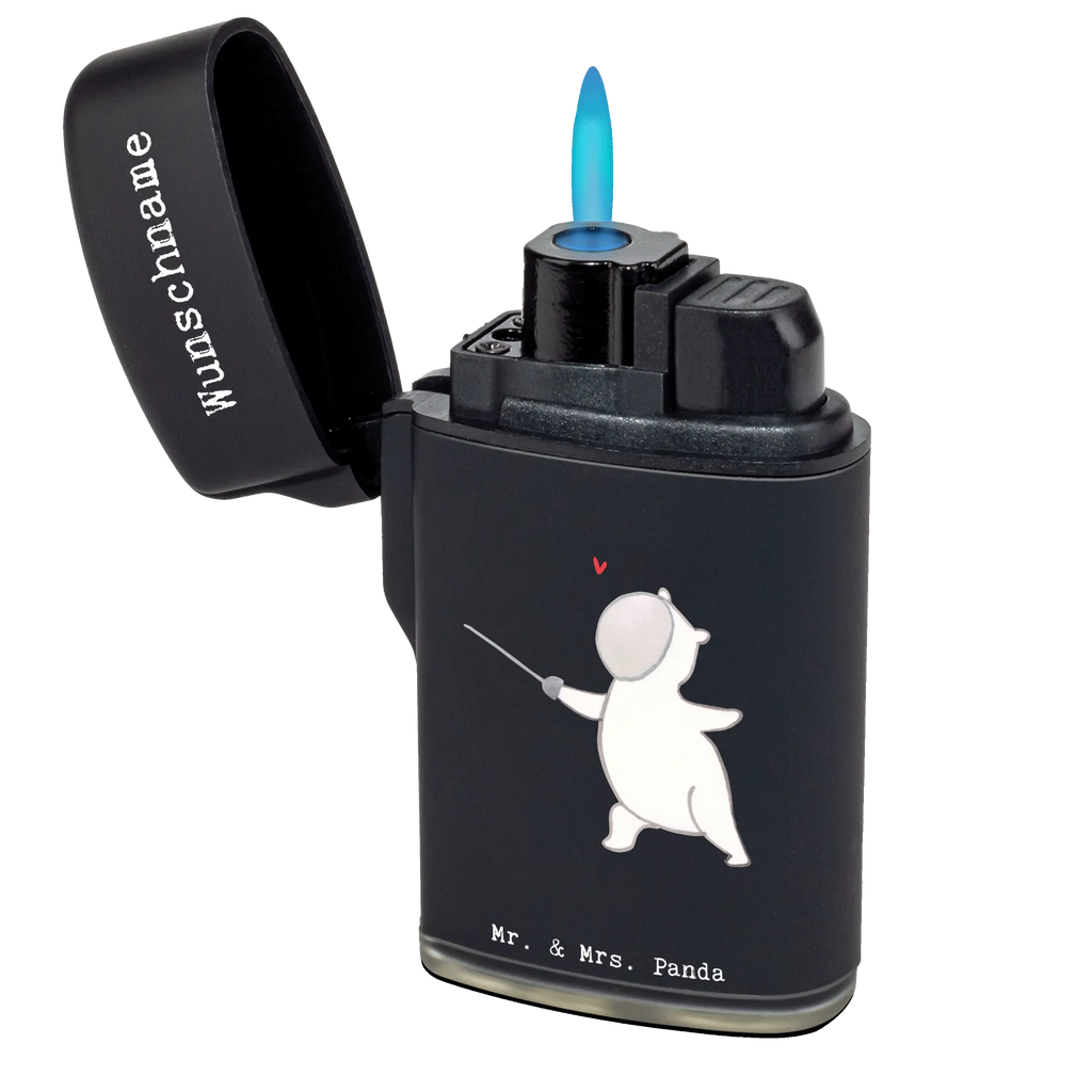 Personalised lighter panda fencing Gift, sport, hobby, giving, thank you, award, profit, athlete, Fencing, Fencing Club, Fencing Federation, Fencing Association