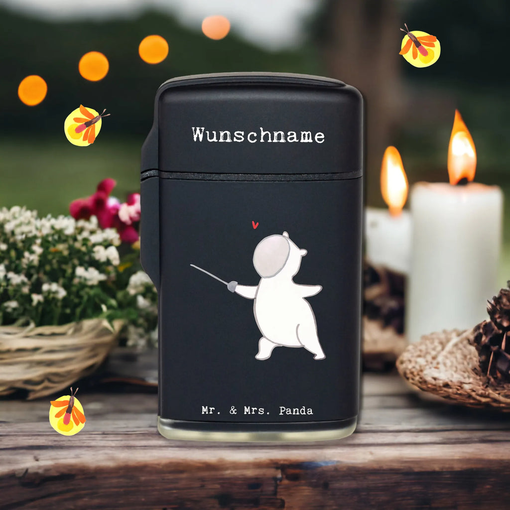 Personalised lighter panda fencing Gift, sport, hobby, giving, thank you, award, profit, athlete, Fencing, Fencing Club, Fencing Federation, Fencing Association