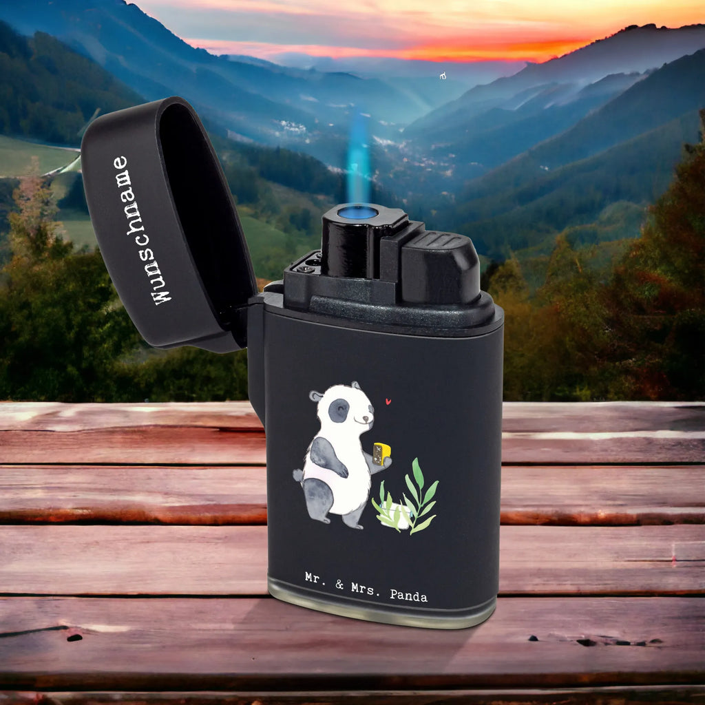 Personalised lighter panda geocaching Gift, sport, hobby, giving, thank you, award, profit, athlete, open caching, GPS scavenger hunts, Geocaching, treasure hunts