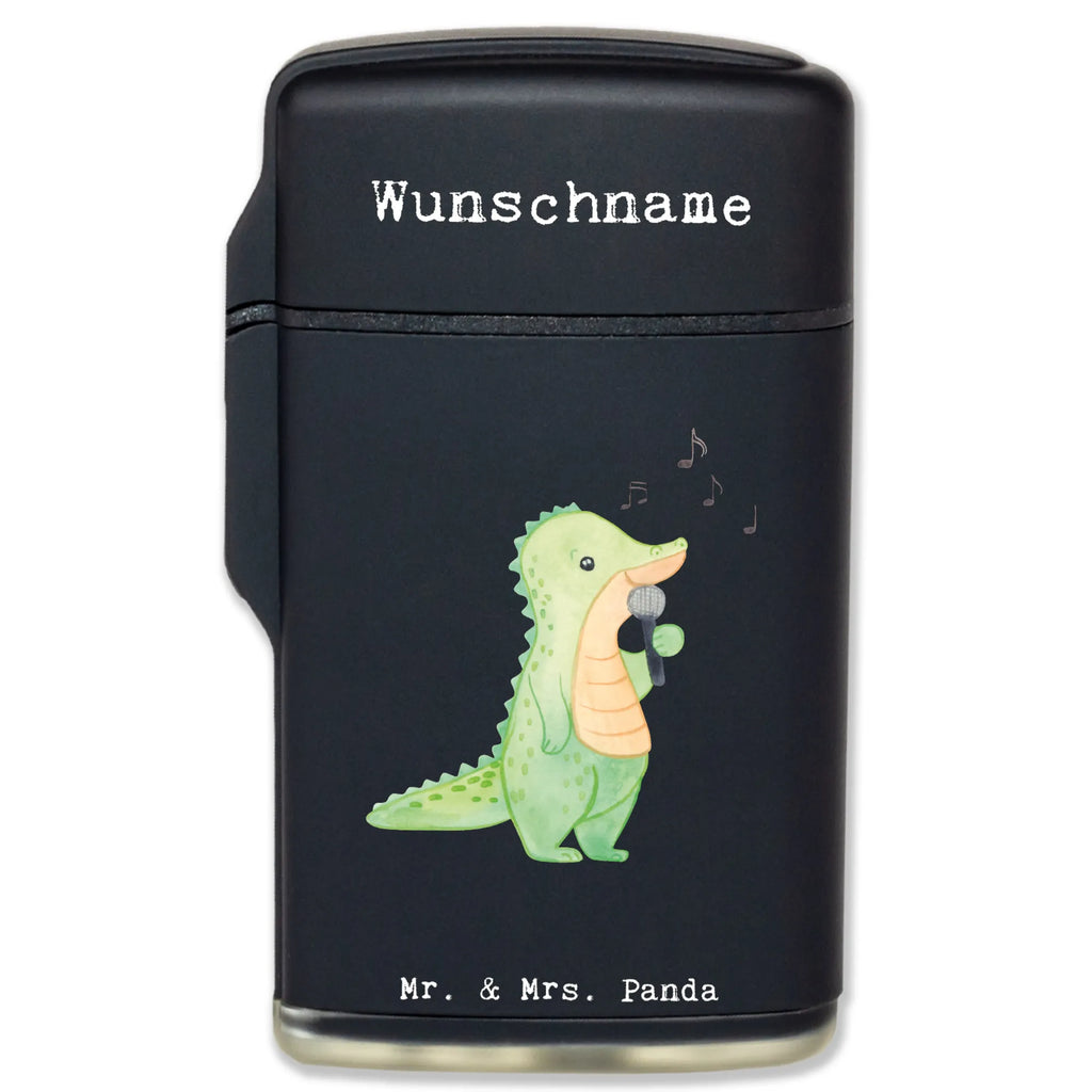Personalised lighter crocodile To sing Gift, sport, hobby, giving, thank you, award, profit, athlete, live performance, band, vocals, Singing, hobby singers