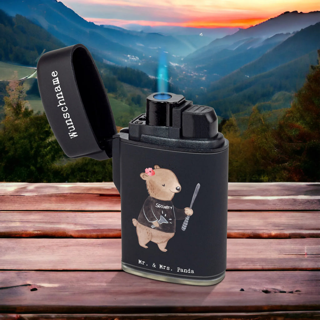 Personalised lighter Female security service employee Heart gift, gift idea, best, farewell gift, passing exam, anniversary, retirement, promotion, job start, sayings, funny, profession