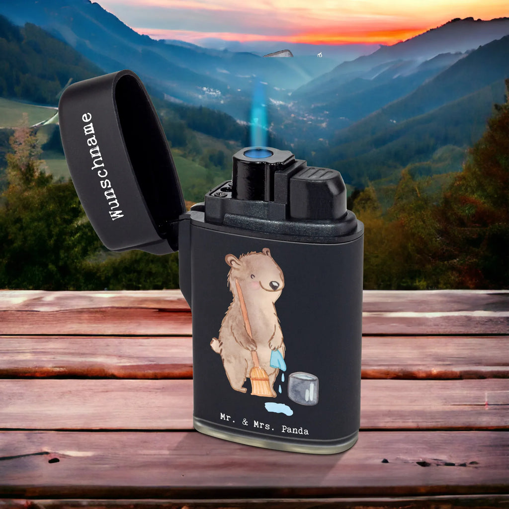 Spersonalizowana zapalniczka sprzątaczka Serce Zawód, Wykształcenie, Jubileusz, Pożegnanie, Emerytura, Kolega, Koleżanka, Prezent, Dawać, Pracownik, Współpracownik, Firma, Dziękuję, Dziękuję bardzo