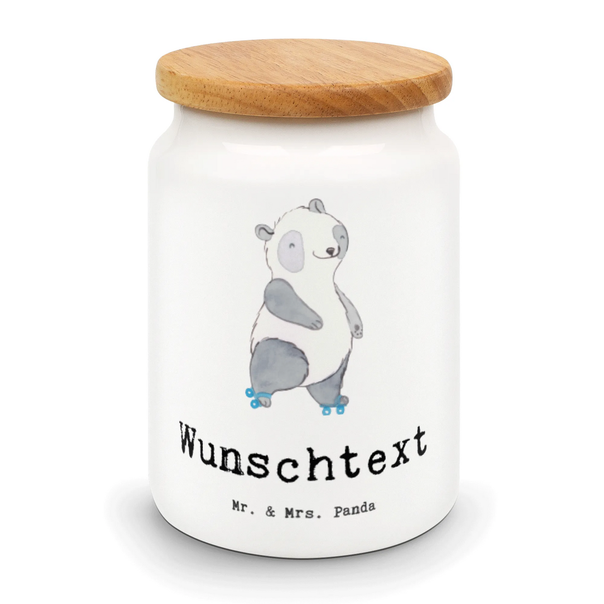 Personalized Storage Jar panda roller blading custom pantry container, personalized cookie jar, personalized ceramic jar, personalized storage container, personalized canister, personalized treat jar, personalized cookie tin, custom treat canister, monogrammed food storage, personalized storage jar, engraved kitchen jar, Gift, sport, hobby, giving, thank you, award, profit, athlete, roller skating, roller blading, Inline skating, inline skating