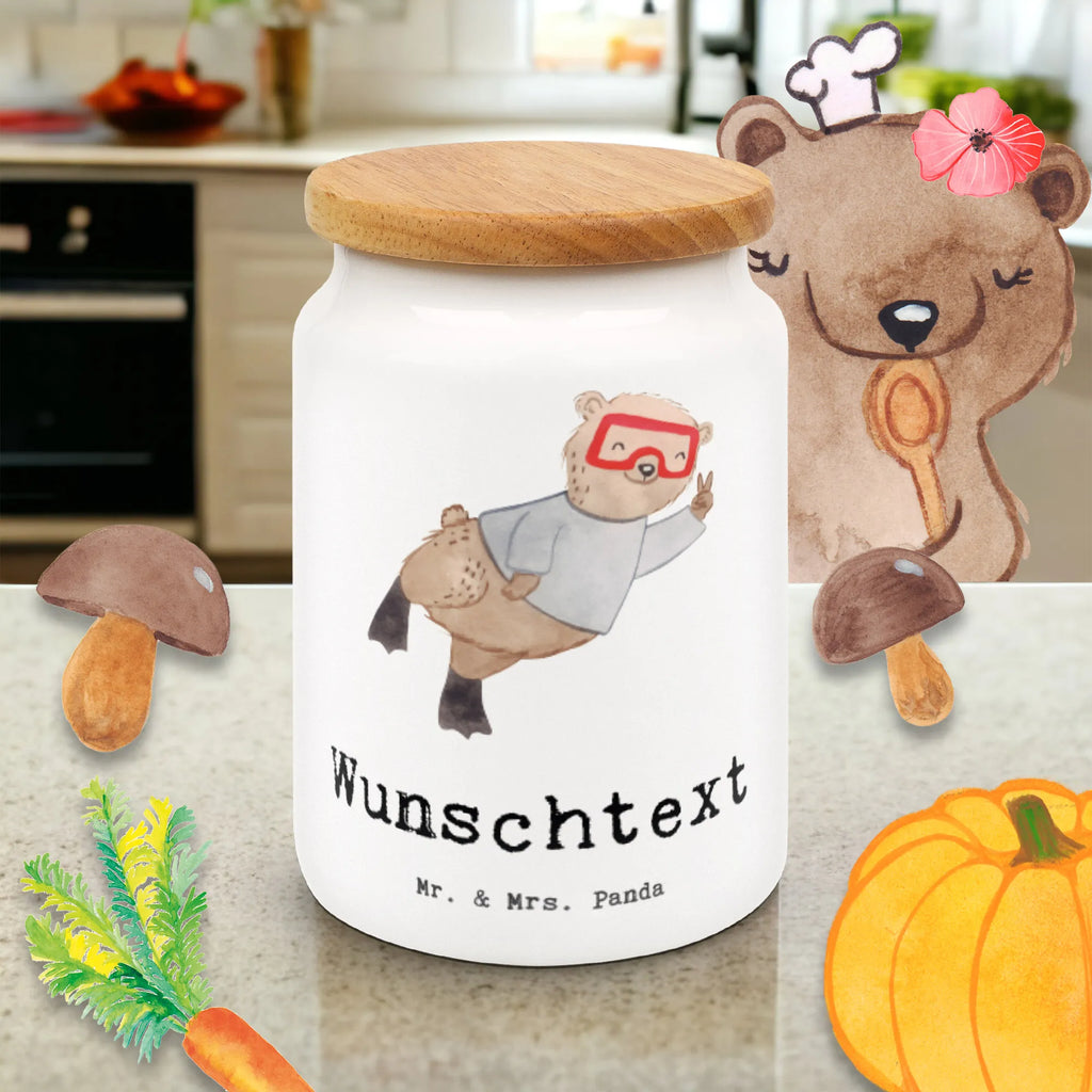Personalized Storage Jar bear Dive custom pantry container, personalized canister, engraved kitchen jar, personalized storage container, personalized cookie jar, monogrammed food storage, personalized treat jar, custom treat canister, personalized cookie tin, personalized storage jar, personalized ceramic jar, Gift, sport, hobby, giving, thank you, award, profit, athlete, dive, diving, diving school, Diving, snorkeling