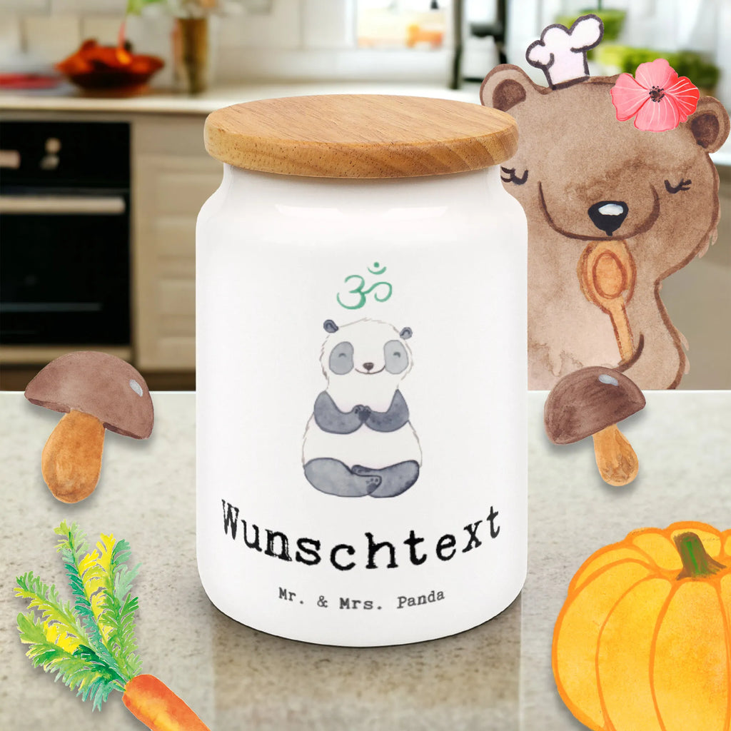 Spersonalizowany pojemnik na zapasy Panda medytować Prezent, Sport, Dyscyplina sportowa, Hobby, Darować, Dziękuję, Dzięki, Wyróżnienie, Wygrana, Sportowiec