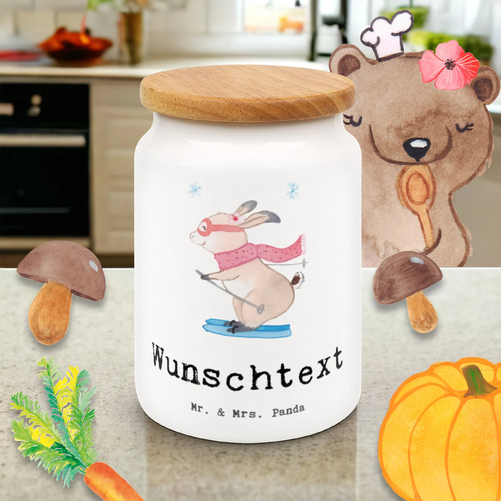 Spersonalizowany pojemnik na zapasy królik narciarstwo Prezent, Sport, Dyscyplina sportowa, Hobby, Darować, Dziękuję, Dzięki, Wyróżnienie, Wygrana, Sportowiec