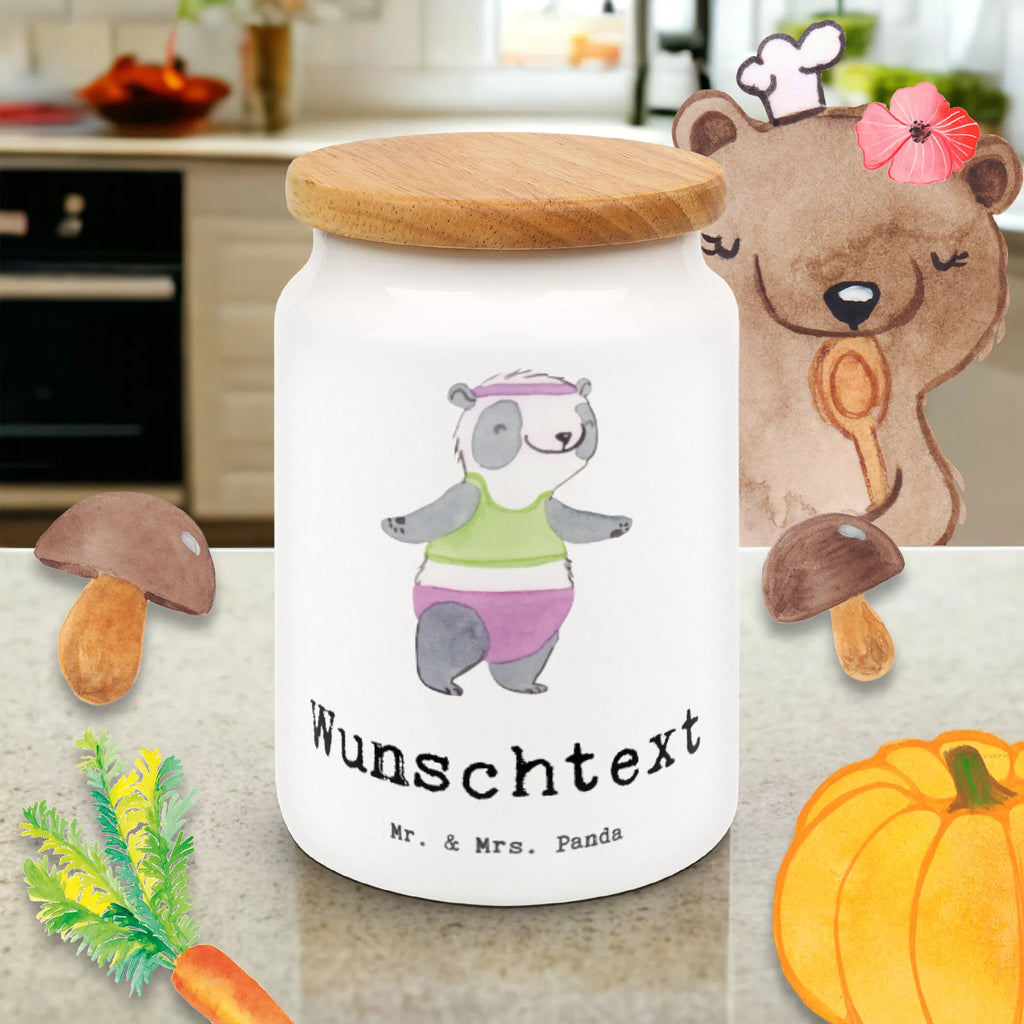 Personalized Storage Jar panda aerobics personalized ceramic jar, personalized storage container, personalized treat jar, custom pantry container, personalized storage jar, engraved kitchen jar, personalized canister, personalized cookie tin, monogrammed food storage, personalized cookie jar, custom treat canister, Gift, sport, hobby, giving, thank you, award, profit, athlete, aerobics fitness, Aerobics, gym